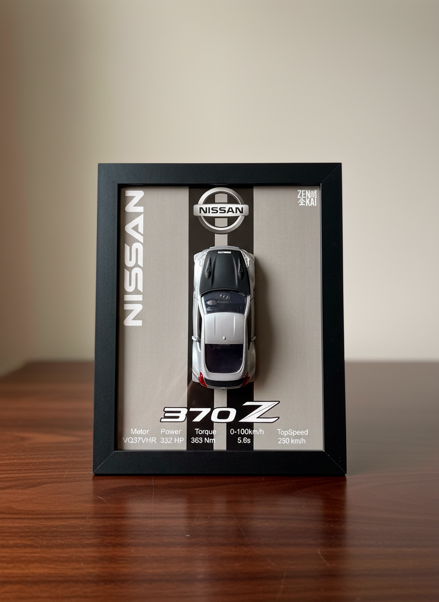 Cuadro con auto a escala Nissan 370z