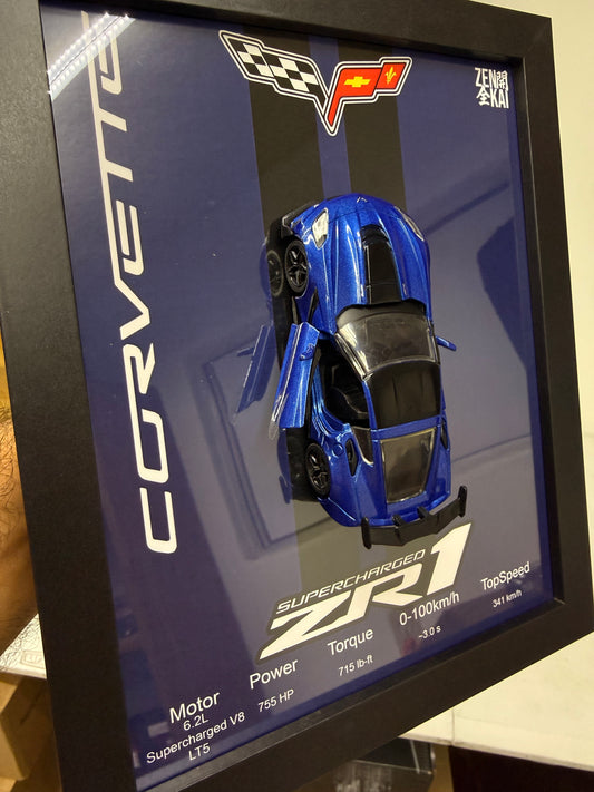 Cuadro con auto a escala Corvette ZR1