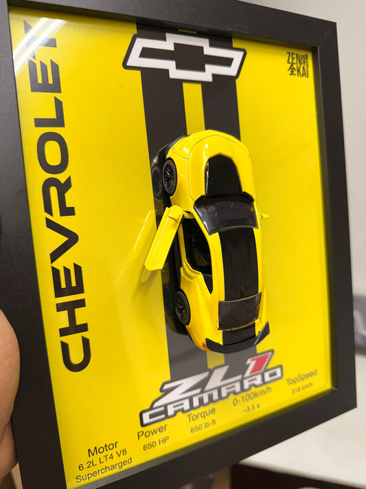 Cuadro con auto a escala Chevrolet Camaro ZL1