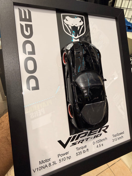Cuadro con auto a escala Dodge Viper SRT10