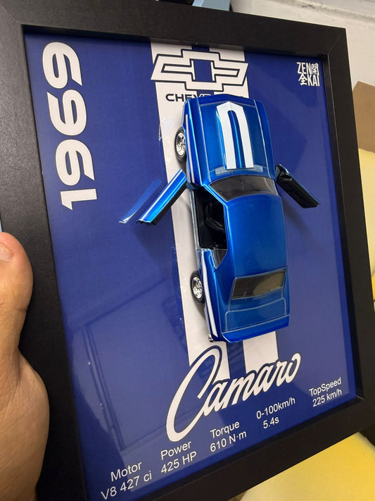 Cuadro con auto a escala Chevrolet Camaro 1969