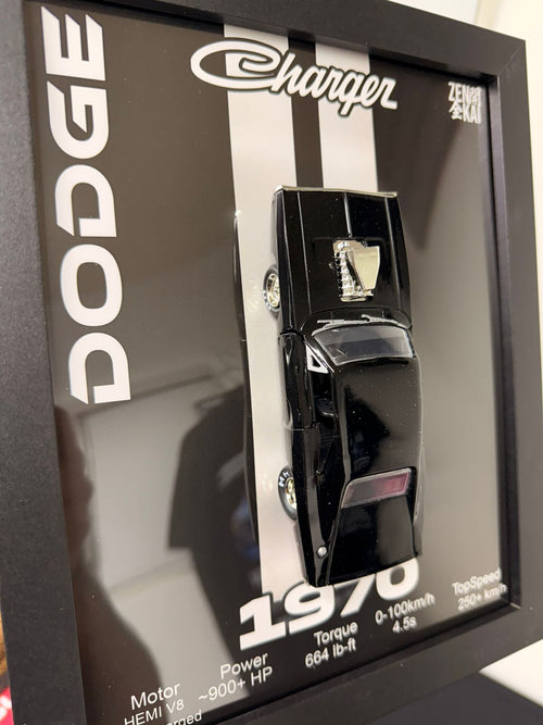 Cuadro con auto a escala Dodge Charger 1970