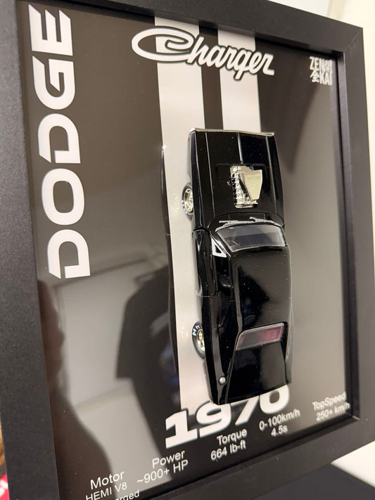 Cuadro con auto a escala Dodge Charger 1970