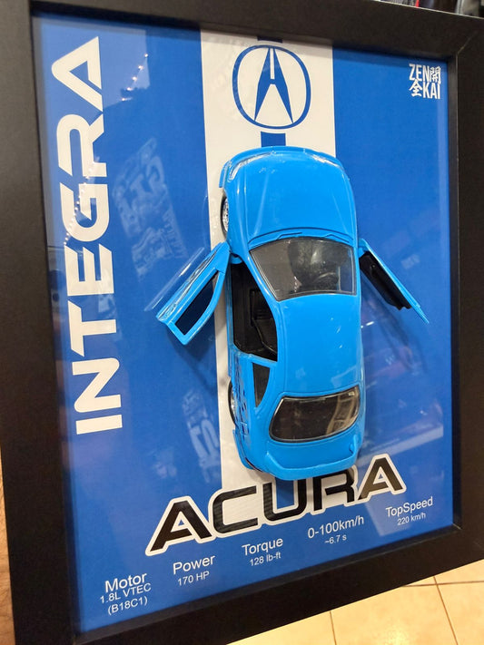 Cuadro con auto a escala Acura Integra