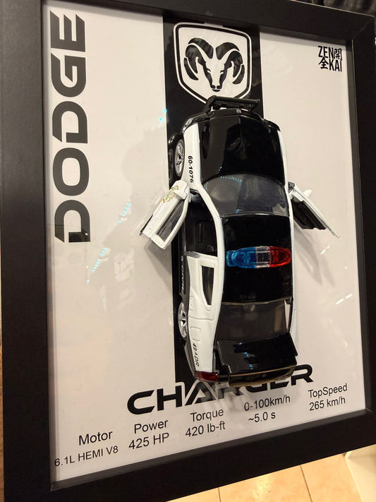 Cuadro con auto a escala 2006 Dodge Charger Police Fast 5
