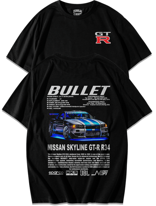 Playera Nissan Skyline GTR34 "Bullet"
