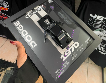 Cuadro con auto a escala Dodge Charger 1970