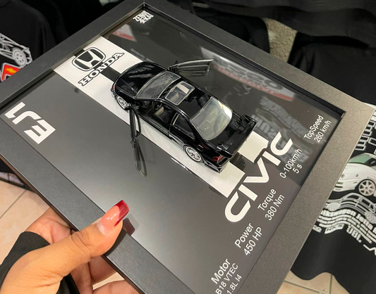 Cuadro con auto a escala Honda Civic EJ1