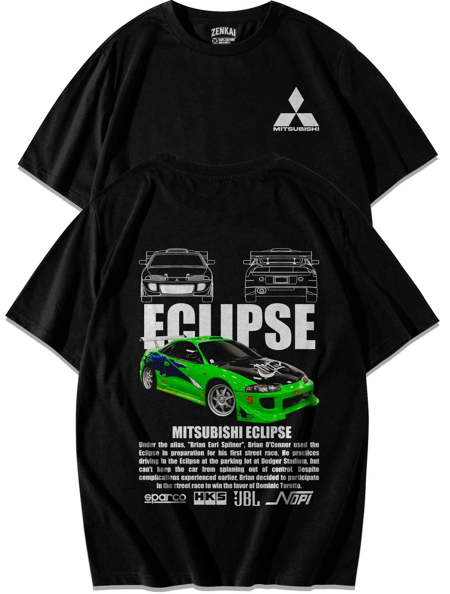 Playera Mitsubishi Eclipse Brian O' Conner
